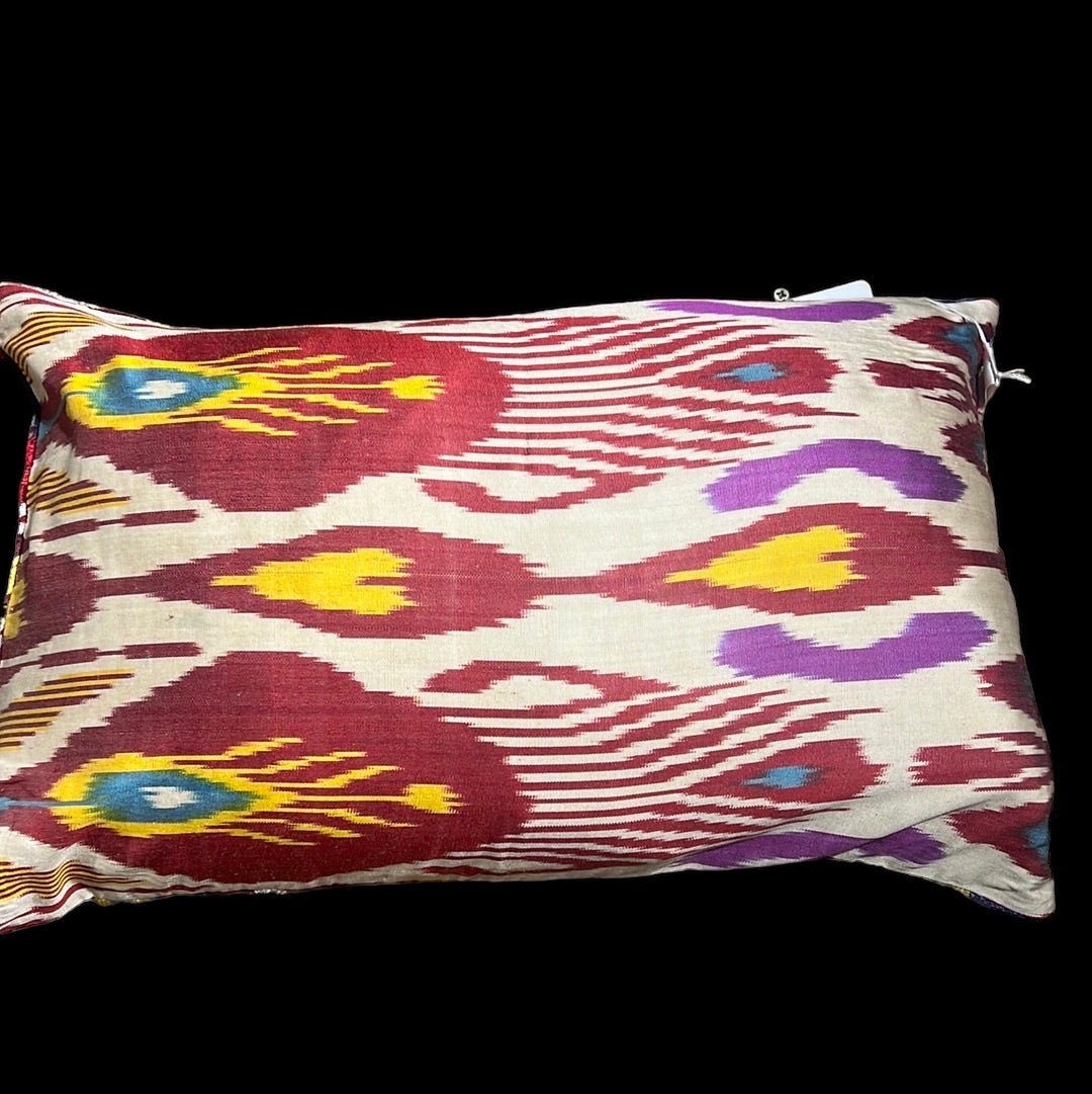 Cuscino in velluto di seta Ikat