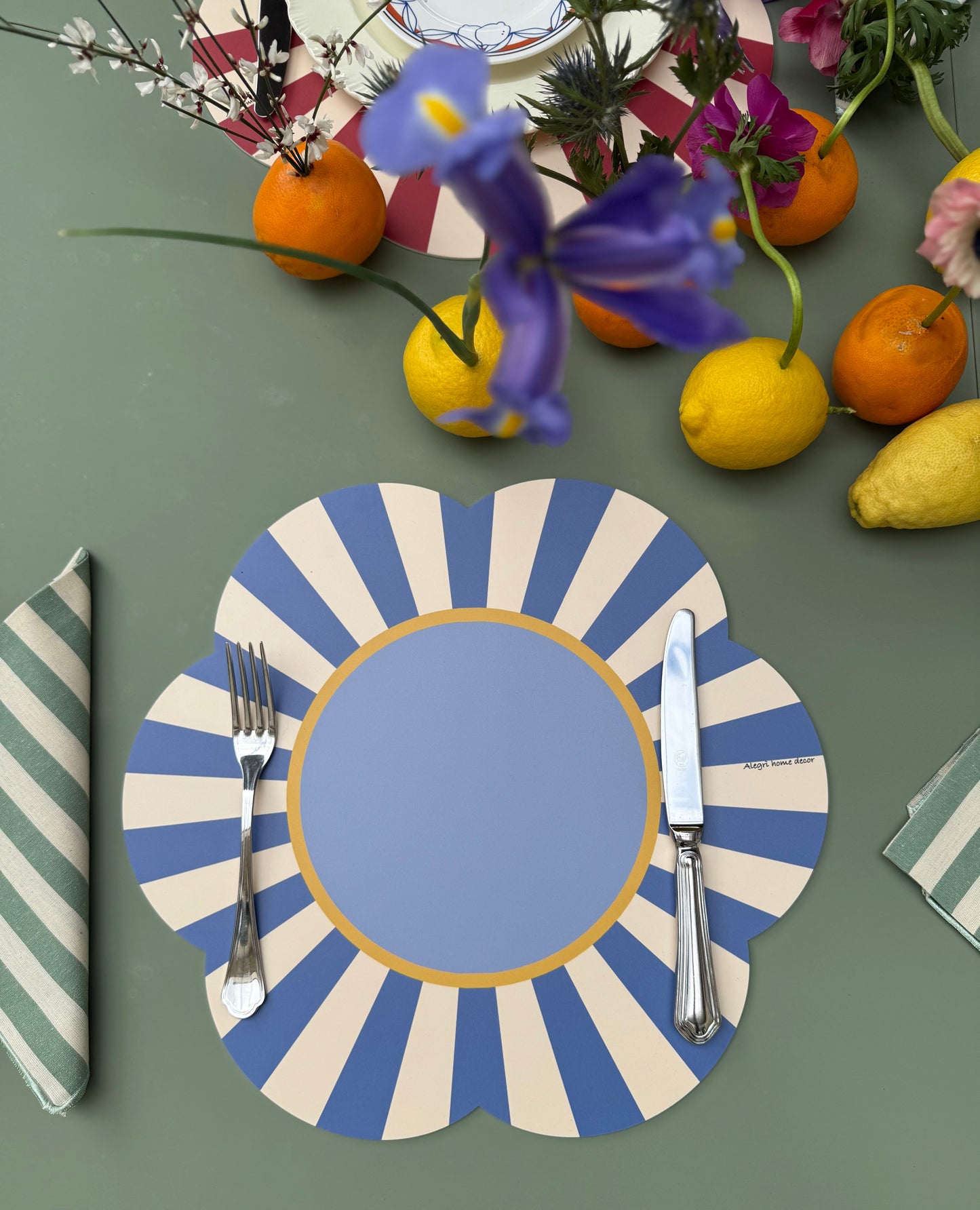 Placemat “Fra le righe” - blu