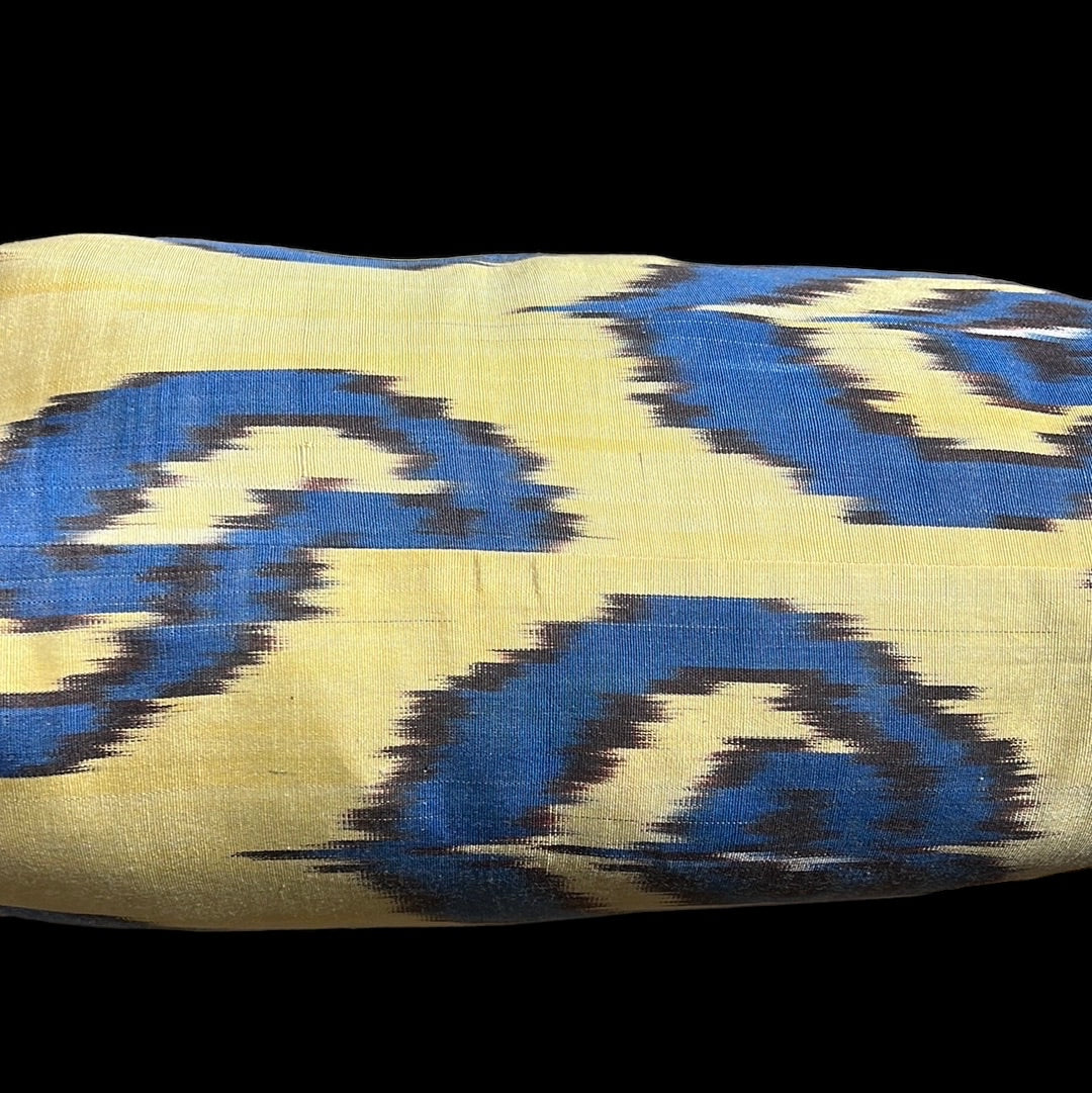 Cuscino in pura seta ikat