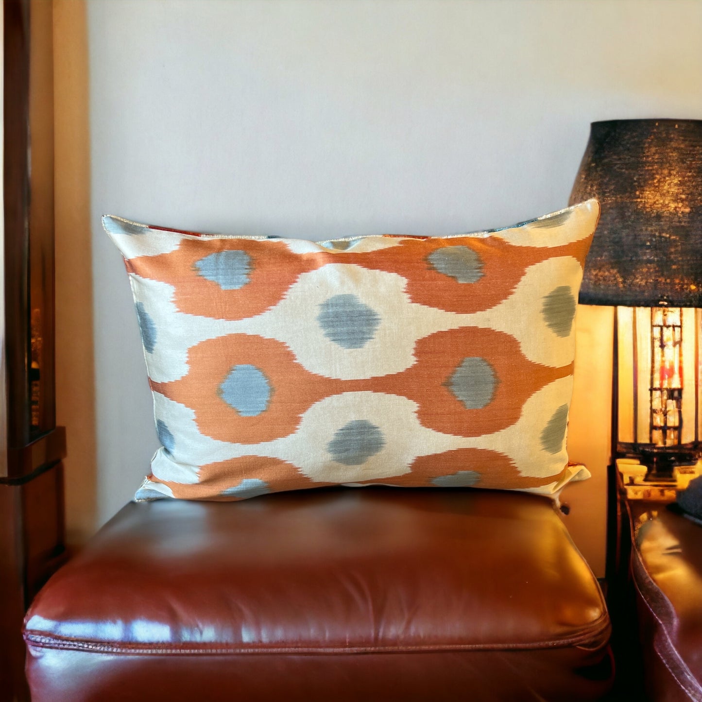 Cuscino in velluto di seta Ikat