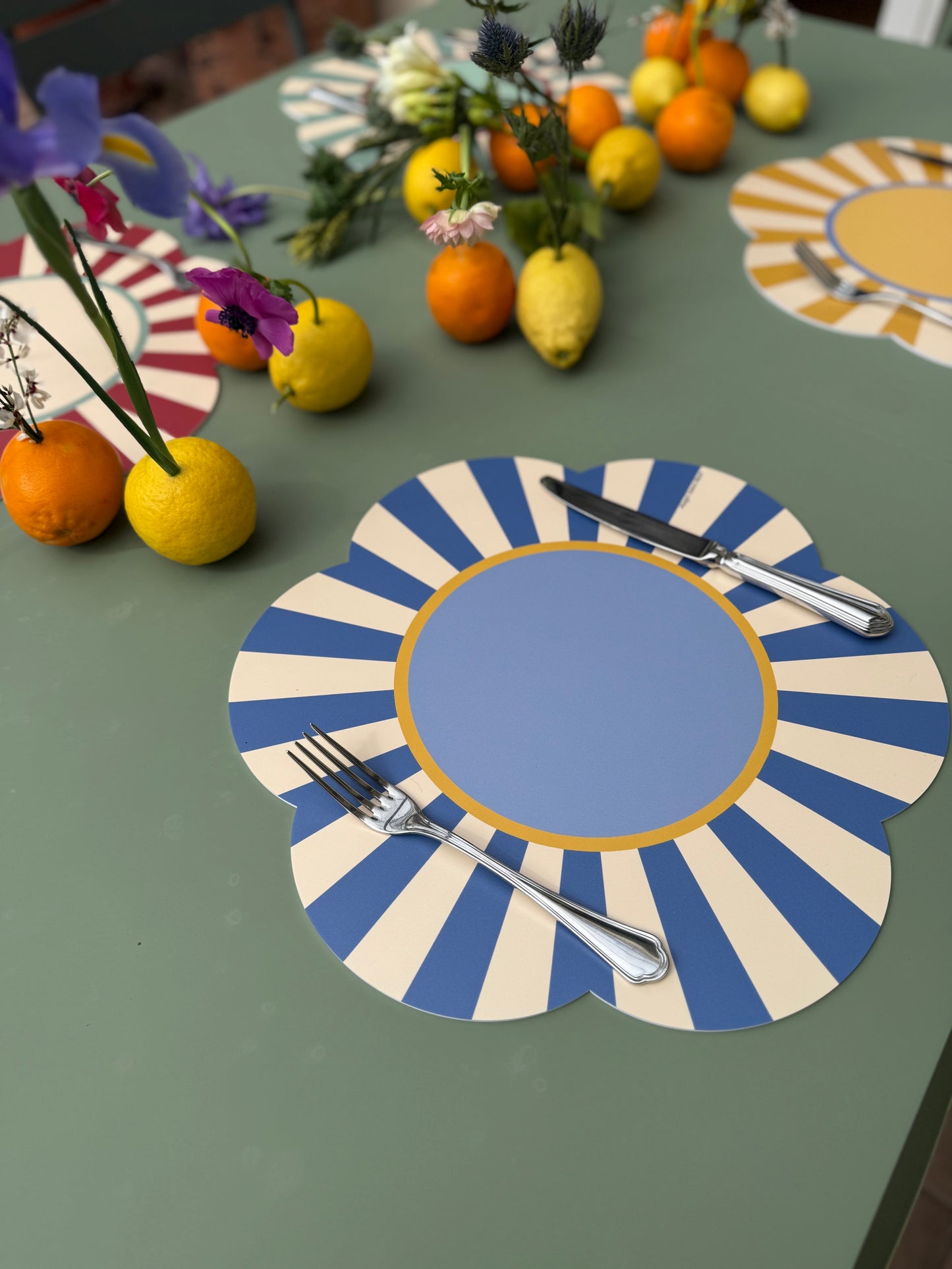 Placemat “Fra le righe” - blu