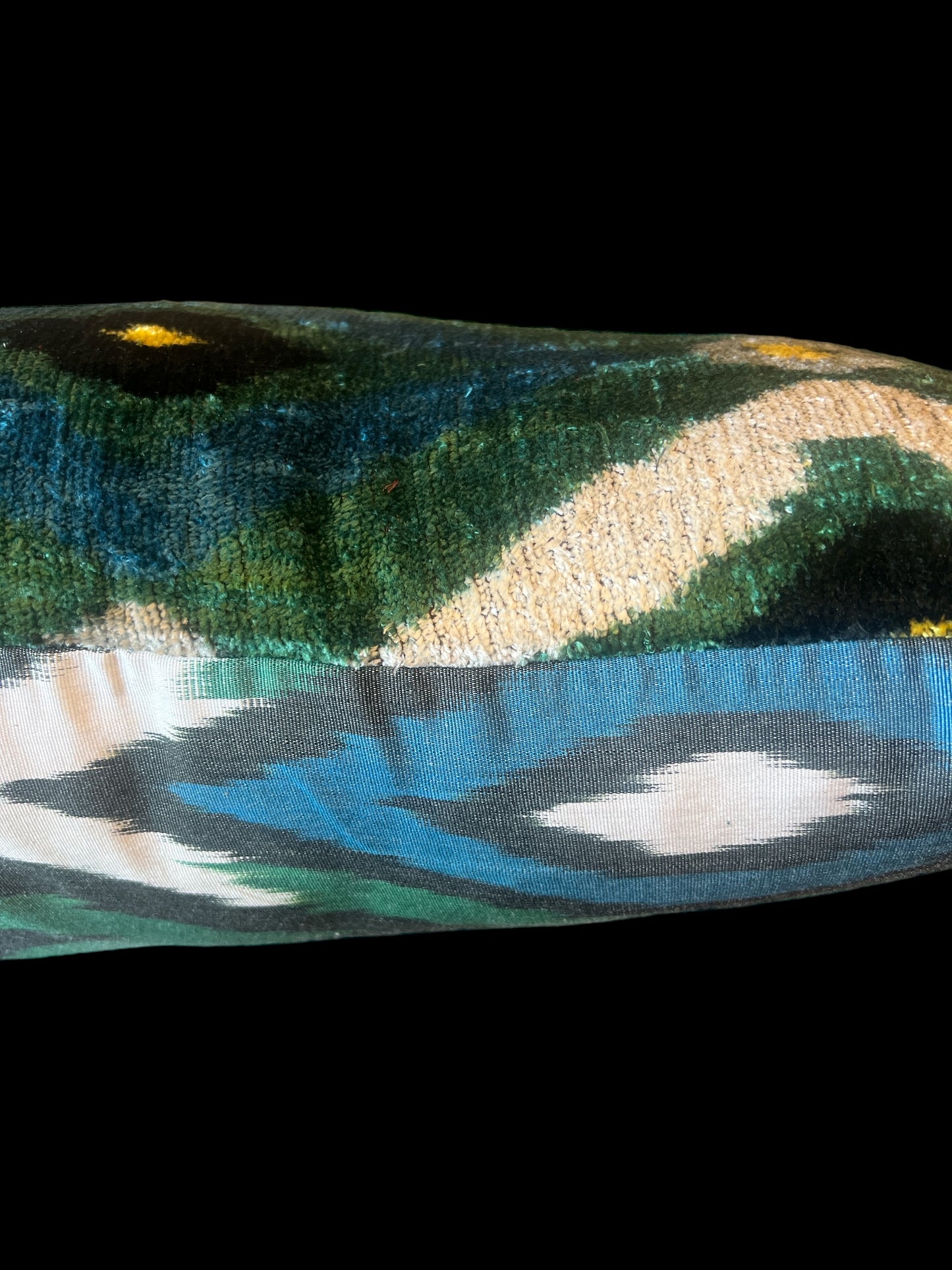 Cuscino in velluto di seta Ikat