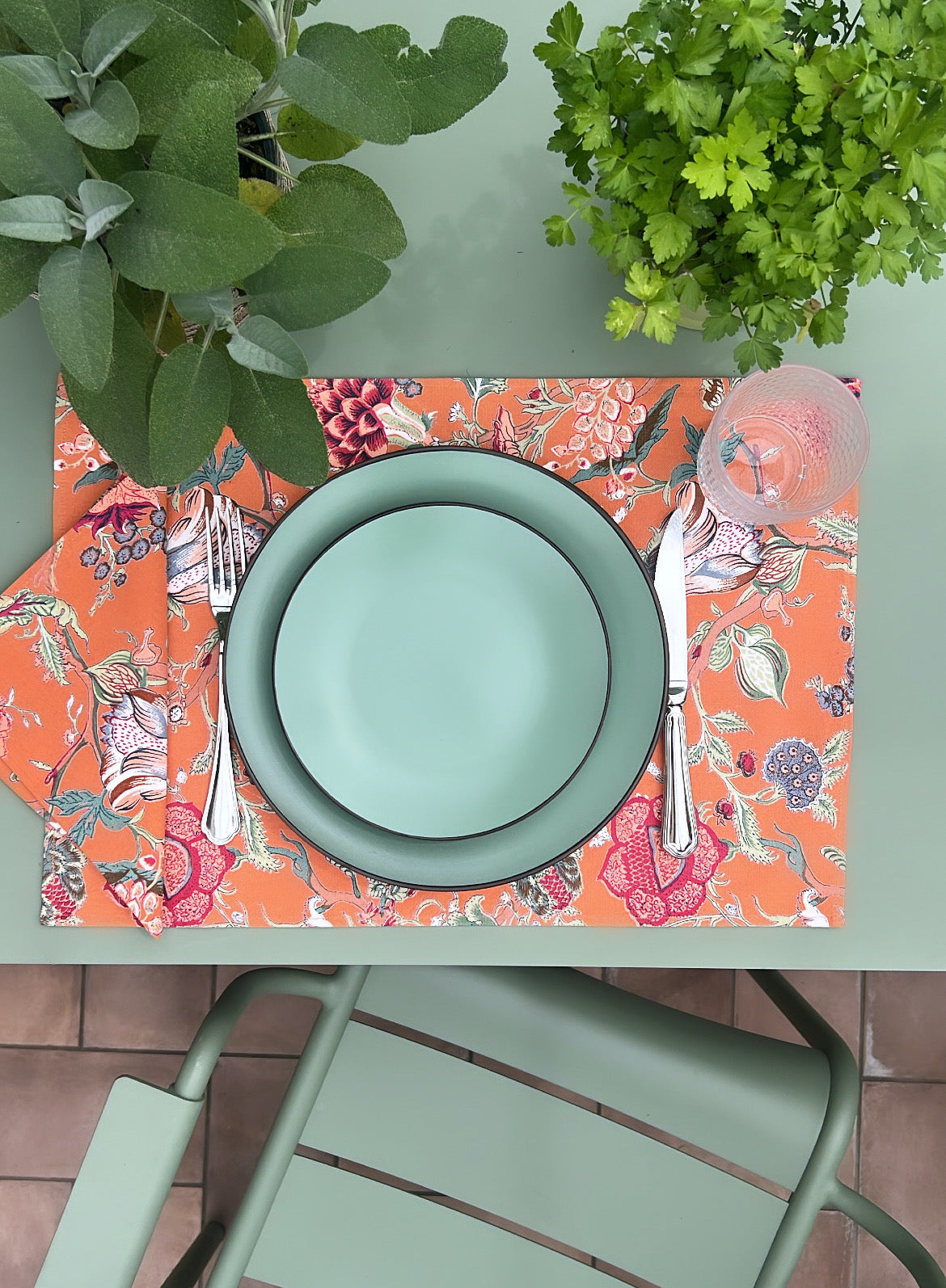 Collezione Indira: variante fiori arancio