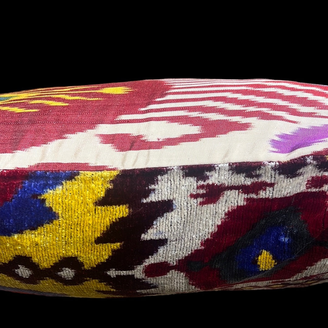 Cuscino in velluto di seta Ikat