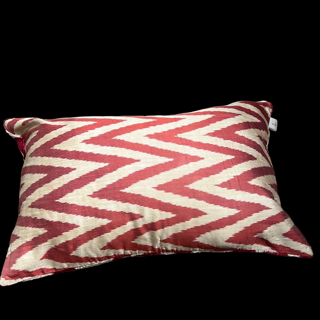 Cuscino in velluto di seta Ikat