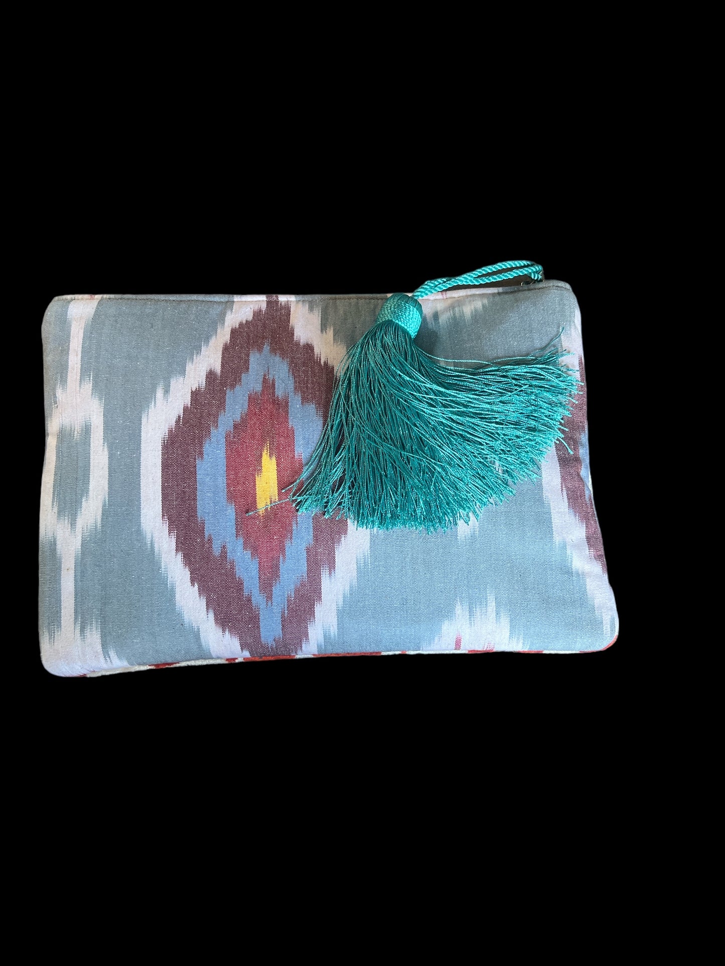 Pochette in velluto ikat