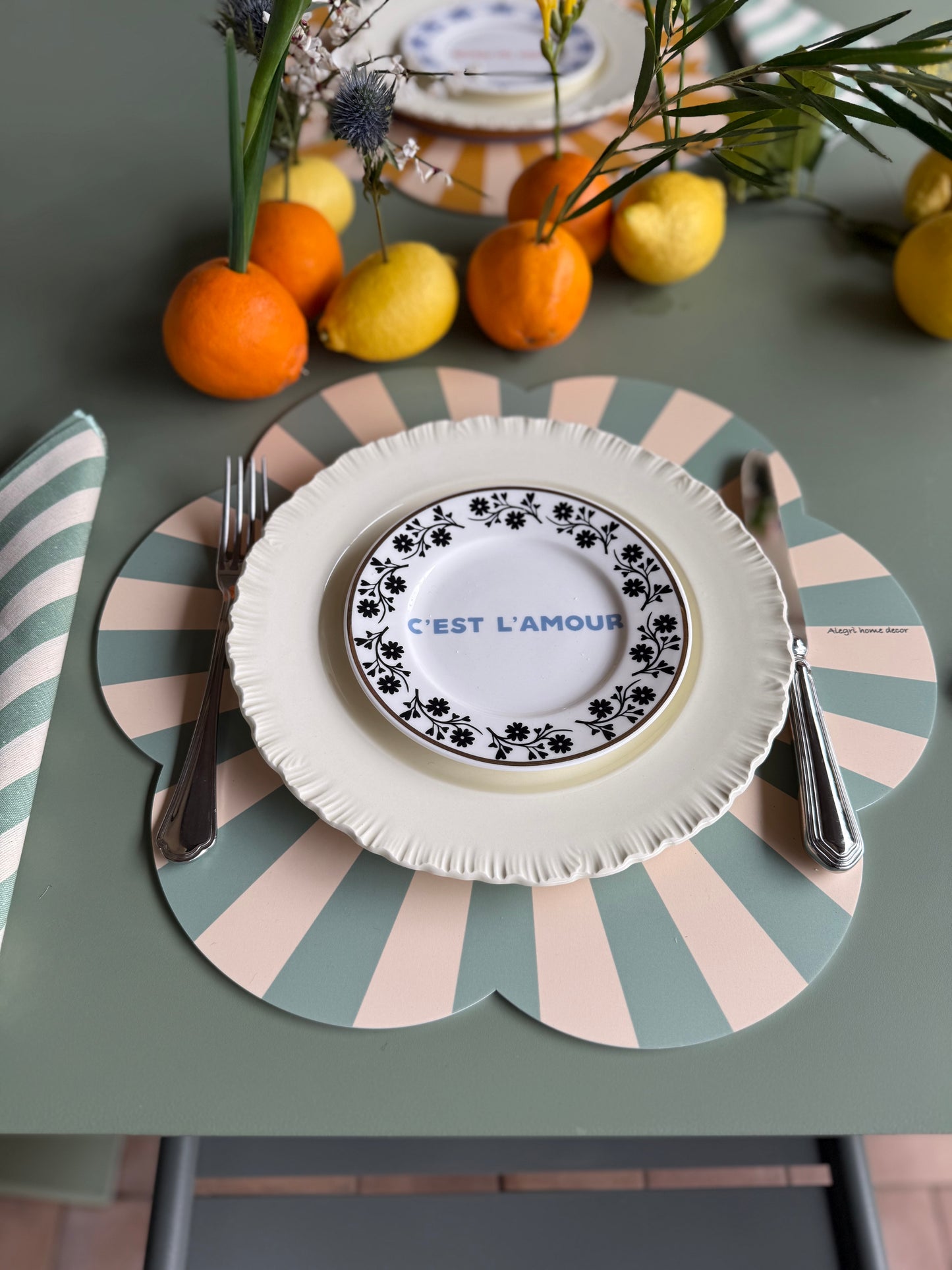 Placemat “Fra le righe” - salvia