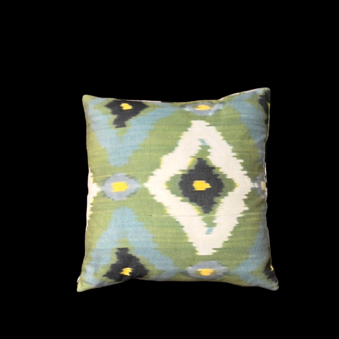 Cuscino in velluto di seta Ikat