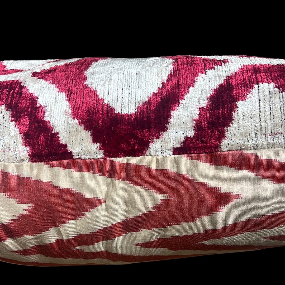 Cuscino in velluto di seta Ikat