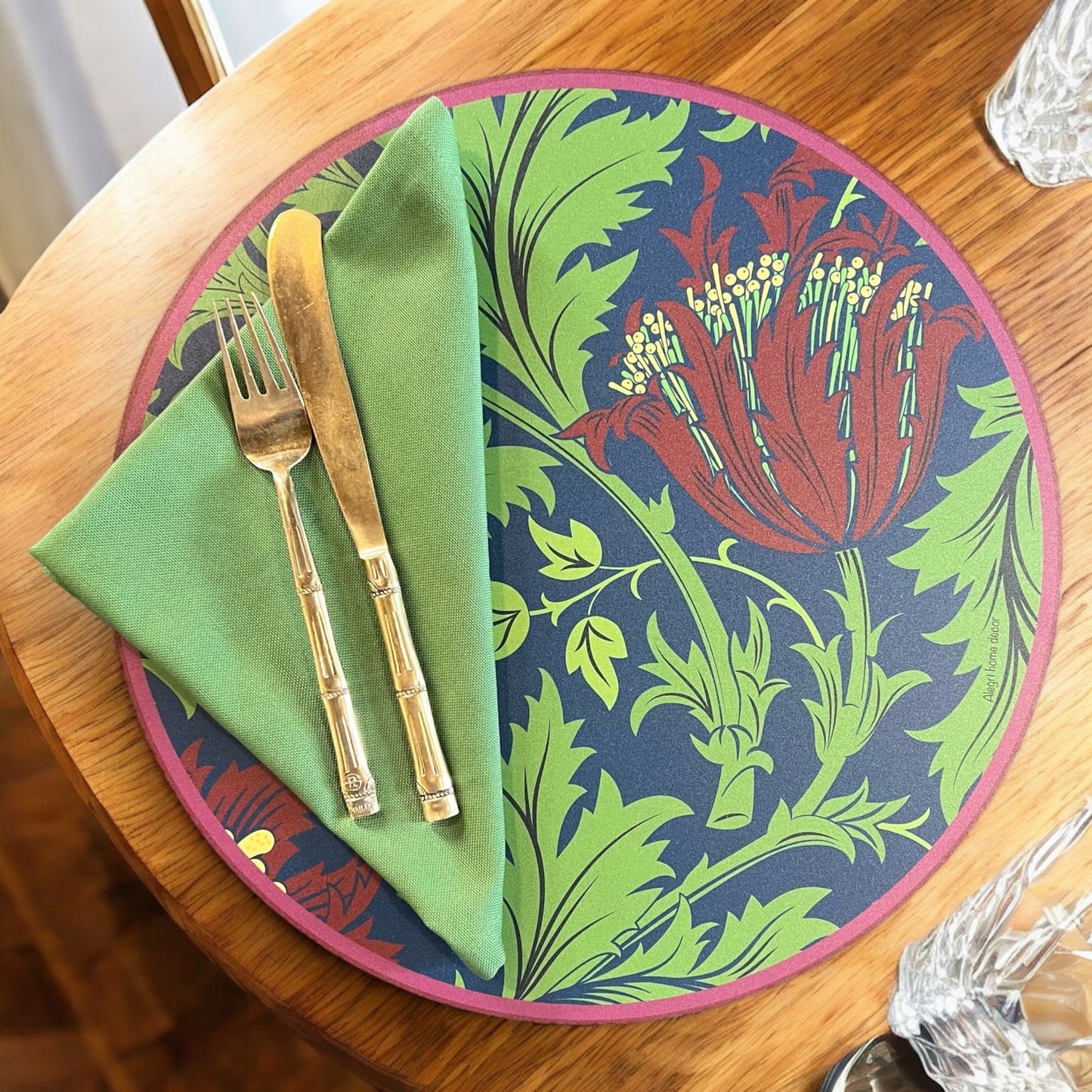 Placemats blooming - blu borgogna