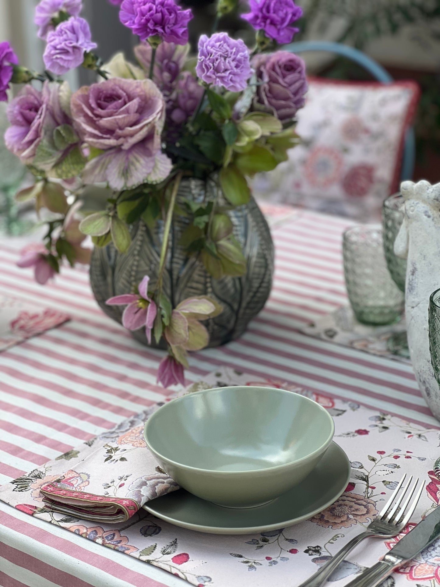 Collezione Indira: variante fiori rosa