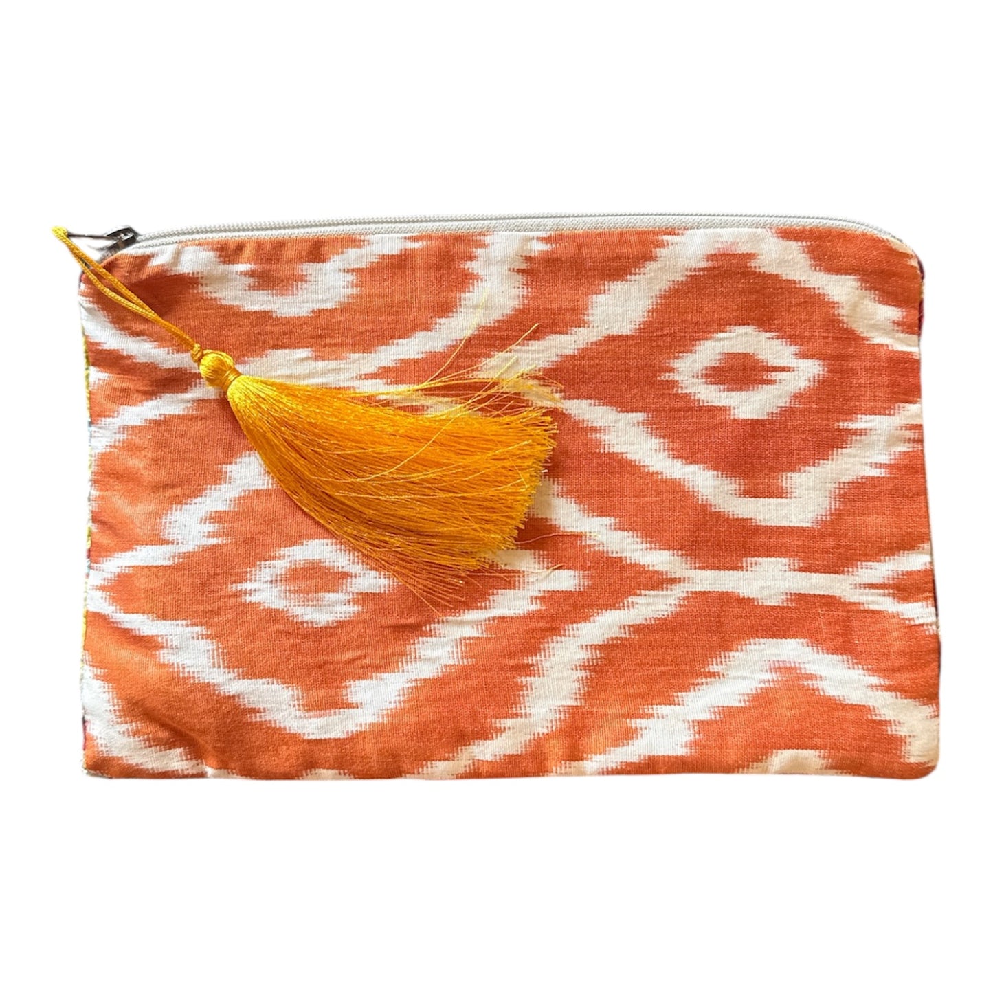Pochette in velluto ikat