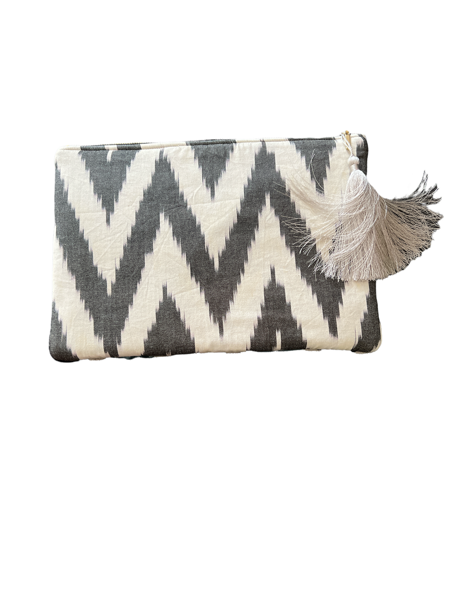 Pochette in velluto ikat