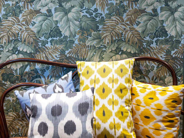 Cuscini in pura seta Ikat