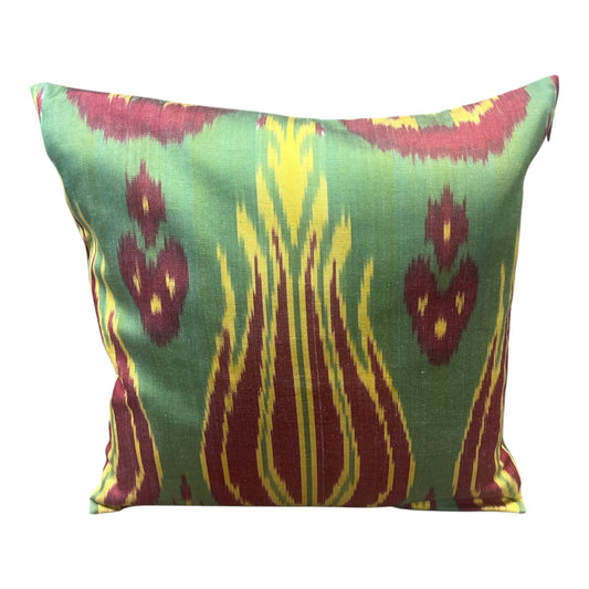 Cuscino in pura seta ikat