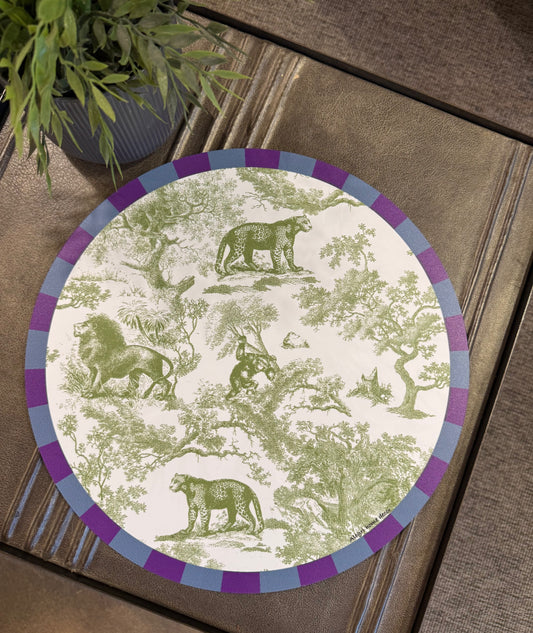 Placemat “Toile de jouy” - verde e viola