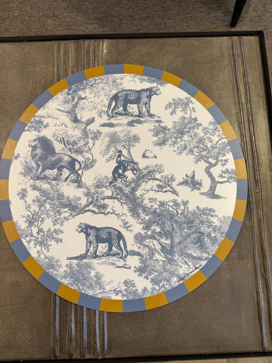 Placemat “Toile de jouy” -  blu e ocra