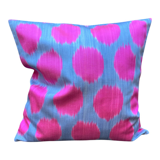 Cuscino in pura seta ikat