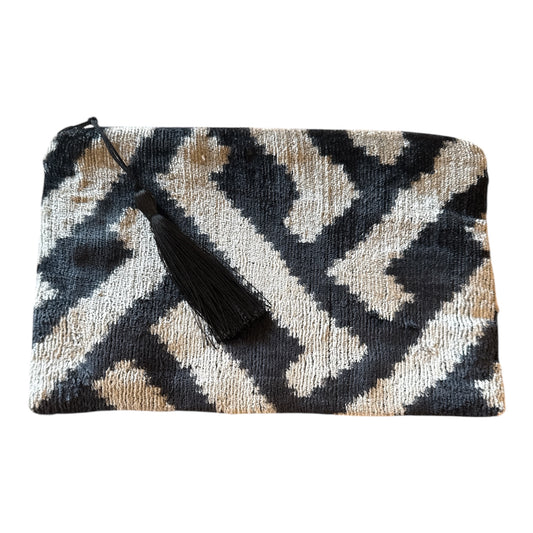 Pochette in velluto ikat