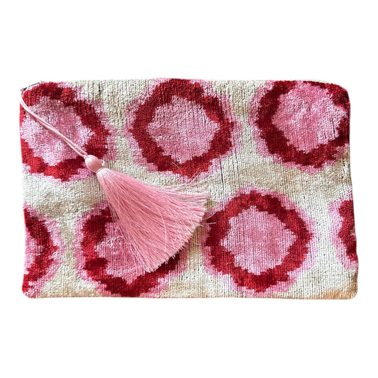 Pochette in velluto ikat