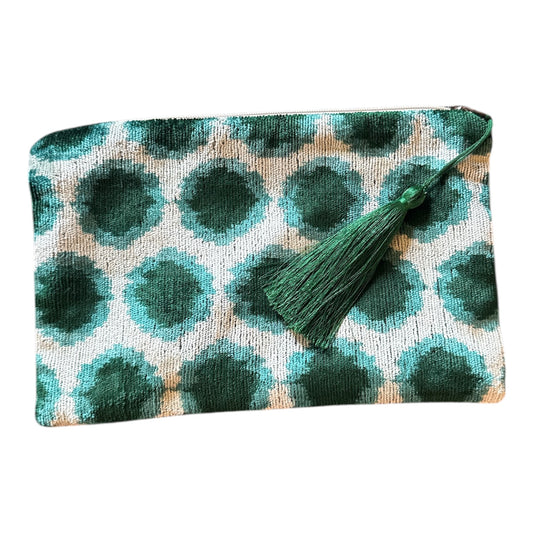 Pochette in velluto ikat