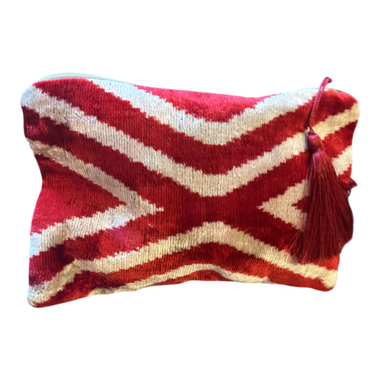 Pochette in velluto ikat